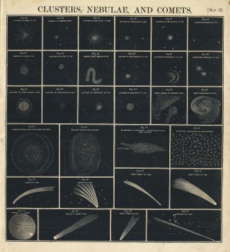 1856 Burritt - Huntington Chart of Comets, Star Clusters, Galaxies, and Nebulae