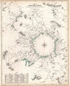 1834 S.D.U.K. Comparative Map or Chart of the World's Great Rivers