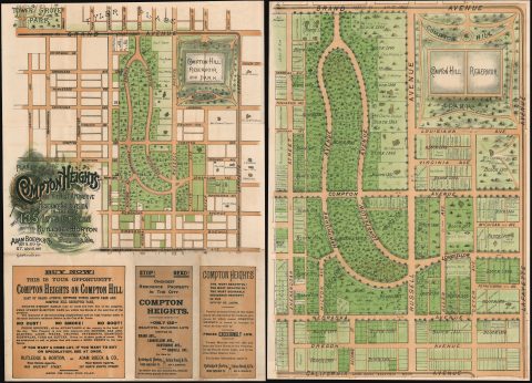 1895 Promotional Map of Compton Heights, St. Louis, Missouri
