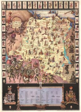 1950 Thiriar Pictorial Map of the Democratic Republic of the Congo