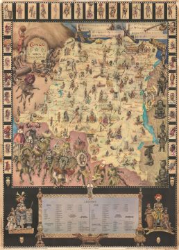 1950 Thiriar Pictorial Map of the Democratic Republic of the Congo