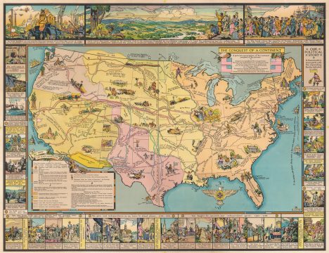 1933 Kaiser Persuasive Pictorial Map of the United States