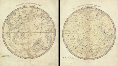 1835 Burritt / Huntington Map of the Stars and Constellations (2 maps)