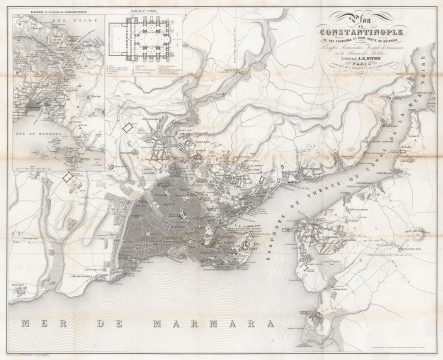 1855 Dufour City Plan or Map of Istanbul, Turkey