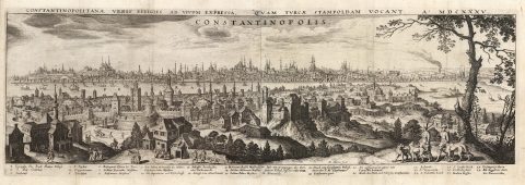 1638 Merian View of Istanbul, Turkey
