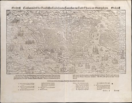 1550 / 1598 Sebastian Münster Woodcut View of Istanbul/ Constantinople
