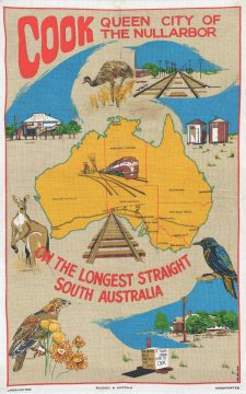 1960 Souvenir Fabric Map of Cook, Australia