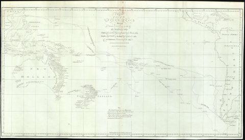 1773 Hawkesworth  Map of Captain Cook's First Voyage in the Paciifc