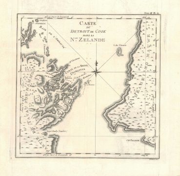 1774 Cook Nautical Map of the New Zealand's Cook Strait