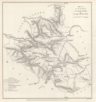 1869 Murray Map of Kodagu (Coorg) District, Karnataka, India