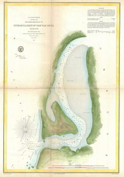 1861 U.S. Coast Survey Map of the Coquille River and its Entrance, Oregon