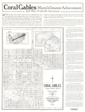 1922  W. C. Bliss FIRST Promotional Development Map of Coral Gales, Florida