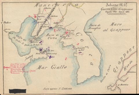 1895 Italian Map of the First Sino-Japanese War