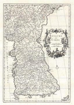 1737 D'Anville Map of Korea - first speciffic European map of Korea