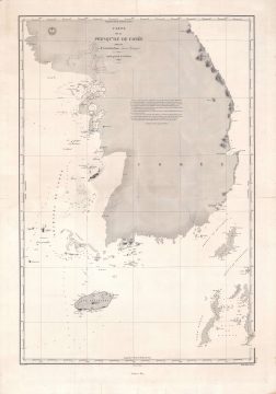1859 Roche-Poncié Chart of the Korean Peninsula