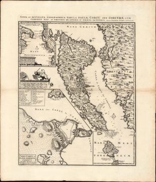 1704 / 1729 Joachim Ottens Map of Corfu