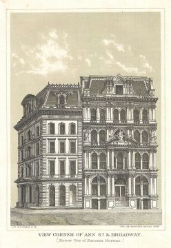 1868 Shannon View of Broadway and Ann Street (Barnum Museum), New York City