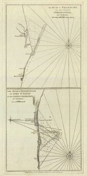 1794 Laurie and Whittle Nautical Chart or Map of the Coast of Coromandel, India