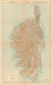 1933 Service Géographique de l'Armée Topographic and Historical Map of Corsica