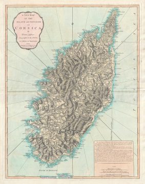 1823 Jefferys and Laurie Map of Corsica