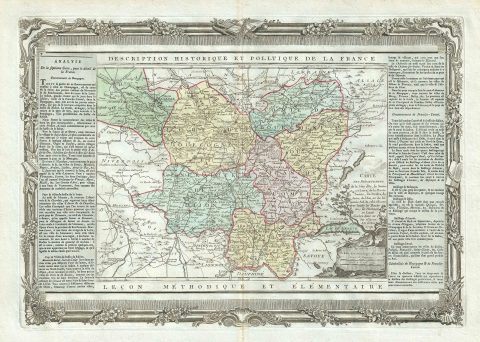 1786 Desnos and de la Tour Map of Bourgogne and Franche-Comte Regions in France