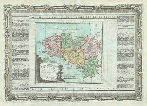 1786 Desnos and de la Tour Map of Brittany, France
