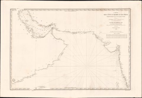 1840 Depot de la Marine Chart of Northern Arabian Sea, Persian Gulf