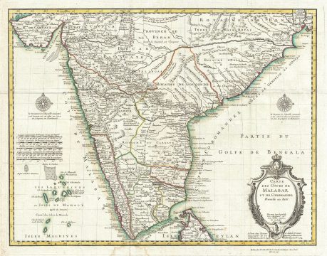 1745 Delisle Map of Southern India