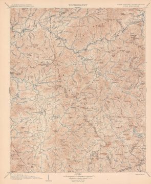 1907 U.S. Geological Survey Topographic Map of Western North Carolina