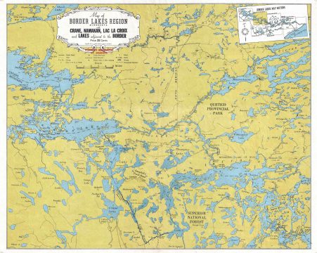 1939 Fisher Map of the Border Lakes (Namaka Lake, Crane Lake) Minnesota