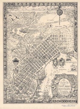 1930 Curtis Pictorial Map of New Orleans, Louisiana (Signed!)