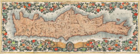 1696 Coronelli Map of the Kingdom of Crete