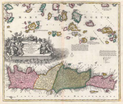 1710 Map of Crete and the Greek Islands
