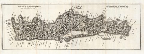 1652 Caspar Merian Map of Crete