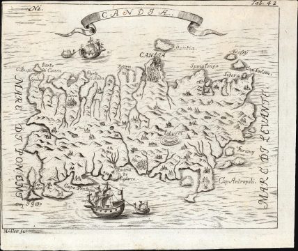1732 / 1735 Müller Map of Crete, Greece