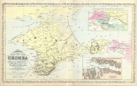1856 Desilver Map of the Crimean Peninsula, Crimea
