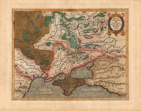 1595 Mercator Map of the Black Sea Coast of Russia