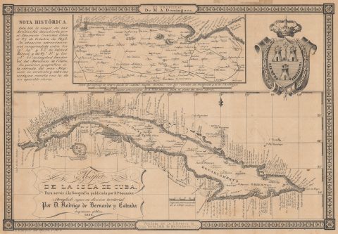 1856 Bernardo y Estrada Map of Cuba