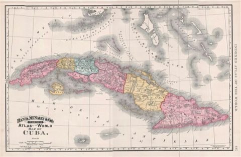 1892 Rand McNally Map of Cuba