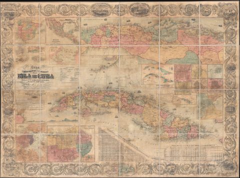 1862 Torre / Colton Wall Map of Cuba