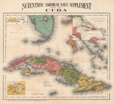 1898 Colton Ohman Map of Cuba and Environs, Spanish-American War