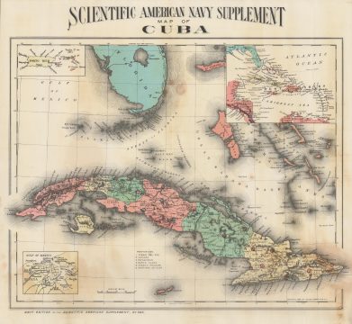 1898 Colton Ohman Map of Cuba and Environs, Spanish-American War