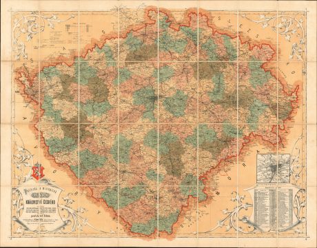 1872 Josef Erben Map of  the Czech Republic / Czechia / Bohemia