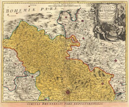 1720 Homann Map of Moravia, Czech Republic