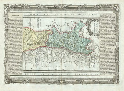 1786 Desnos and de la Tour Map of the Alsace Region France (Alsace Wine Region)