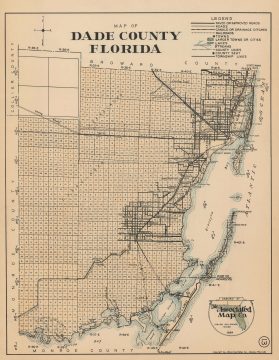 1926 Associated Map Company Map of Dade County, Florida