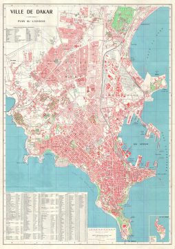 1964 Institut Geographique City Map of Dakar, Senegal