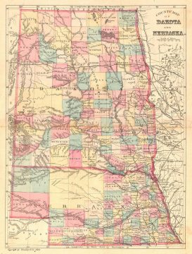 1881 Bradley Map of Dakota and Nebraska
