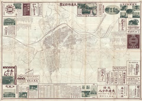 1910 Japanese Map of Dalian, China