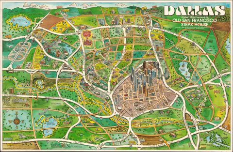 1986 Ollum Pictorial View of Dallas, Texas